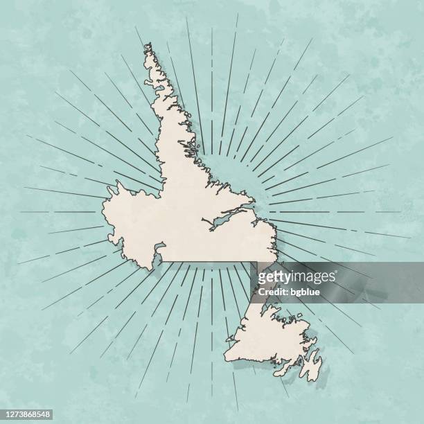 紐芬蘭和拉布拉多地圖復古復古風格 - 舊紋理紙。 - newfoundland and labrador 幅插畫檔、美工圖案、卡通及圖標