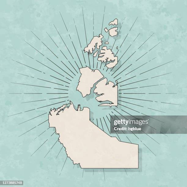 northwest territories map in retro vintage style - old textured paper - yellowknife stock illustrations