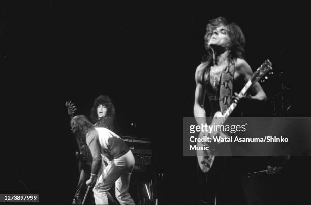 Ozzy Osbourne band performs on stage on the 'Blizzard Of Ozz' tour, United Kingdom, September-October 1980. Bob Daisley , Ozzy Osbourne , Randy...