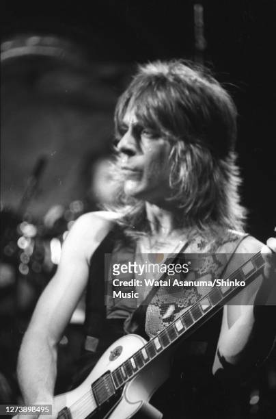 Ozzy Osbourne band performs on stage on the 'Blizzard Of Ozz' tour, United Kingdom, September-October 1980. Randy Rhoads .
