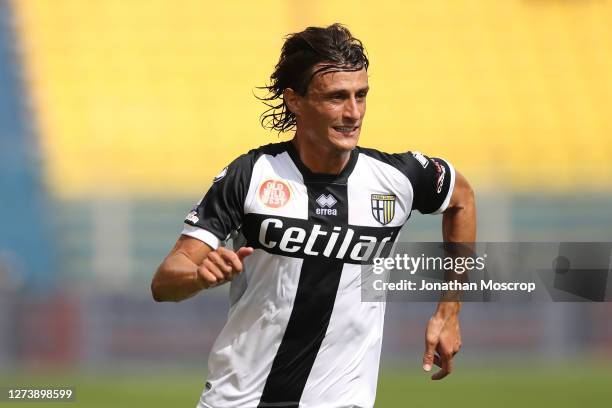 Roberto Inglese of Parma Calcio during the Serie A match between Parma Calcio and SSC Napoli at Stadio Ennio Tardini on September 20, 2020 in Parma,...