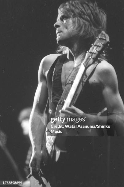 Ozzy Osbourne band performs on stage on the 'Blizzard Of Ozz' tour, United Kingdom, September-October 1980.Randy Rhoads .