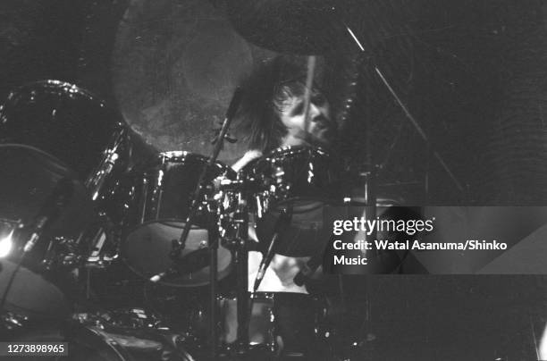 Ozzy Osbourne band performs on stage on the 'Blizzard Of Ozz' tour, United Kingdom, September-October 1980. Lee Kerslake .