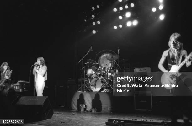 Ozzy Osbourne band performs on stage on the 'Blizzard Of Ozz' tour, United Kingdom, September-October 1980. Bob Daisley , Ozzy Osbourne , Lee...