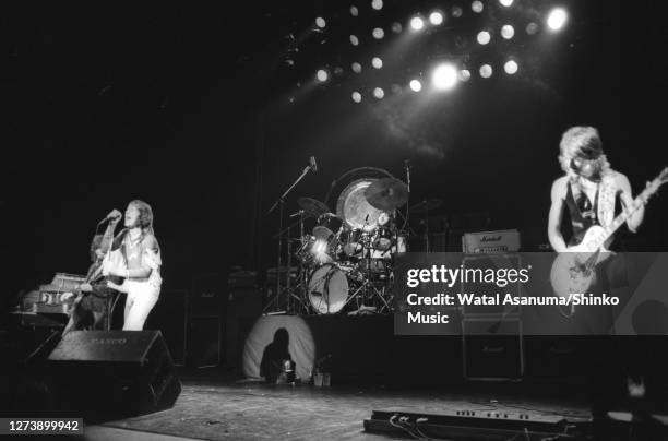 Ozzy Osbourne band performs on stage on the 'Blizzard Of Ozz' tour, United Kingdom, September-October 1980. Ozzy Osbourne , Lee Kerslake , Randy...