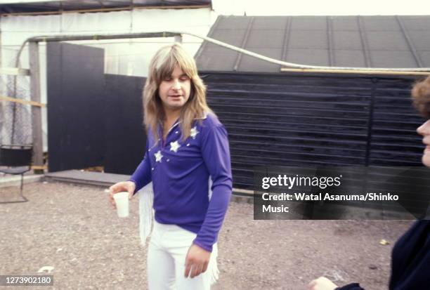 Ozzy Osbourne, backstage at Heavy Metal Holocaust, Port Vale Football Stadium, Stoke-on-Trent, United Kingdom, 1st August 1981.