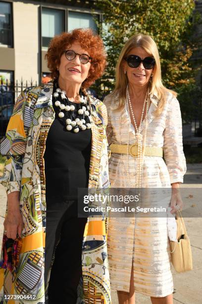 Andréa Ferréol and Dominique de Rabaudy Montoussin attend "Il Medico Della Peste" Franck Sorbier Haute Couture Pieces Uniques AW 2020/21 Maitre D'art...