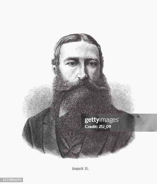 leopold ii of belgium (1835-1909), wood engraving, published in 1893 - 1909 2020 stock illustrations