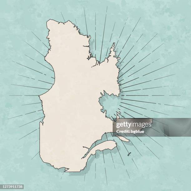 quebec map in retro vintage style - old textured paper - quebec map stock illustrations