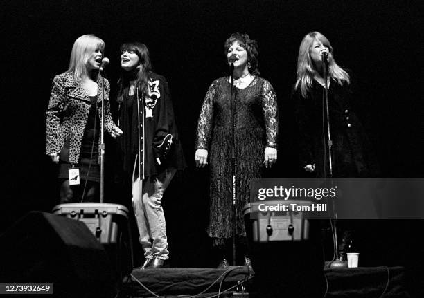 Former and future Honkettes Leslie Hawkins, Carol Chase, JoJo Billingsley and Dale Krantz-Rossington perform with the band in the concert celebrating...