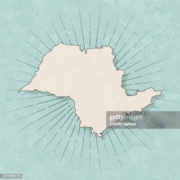 illustrazioni stock, clip art, cartoni animati e icone di tendenza di mappa di san paolo in stile vintage retrò - vecchia carta strutturata - stato di são paulo
