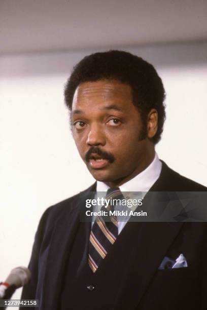 Jesse Jackson meets with Presidential candidate Michael Dukakis just before Jackson speaks at the Congressional Black Caucus in October 1988 in...