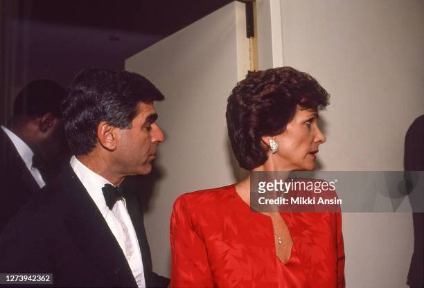 Presidential candidate Governor Michael Dukakis and his wife Kitty Dukakis attend a black tie event in Washington, D.C. In September 1988.