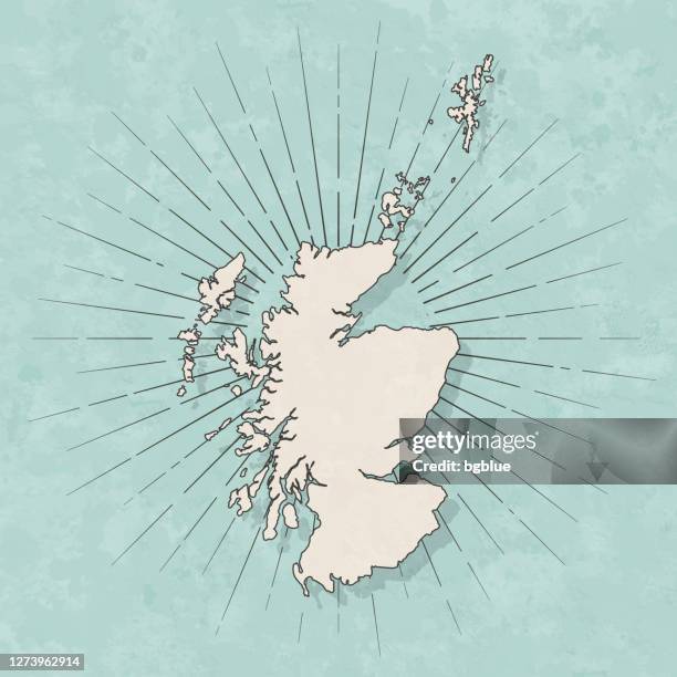 scotland map in retro vintage style - old textured paper - outline map of the uk stock illustrations
