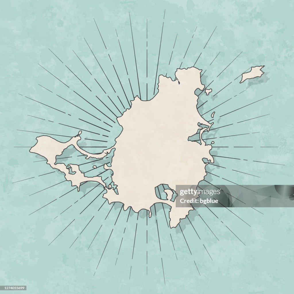 Sint Maarten Island map in retro vintage style - Old textured paper