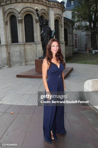 Mezzo-Soprano Catherine Trottmann attends the "Il Medico Della Peste" Franck Sorbier Haute Couture Pieces Uniques AW 2020/21 Maitre d'art Collection...