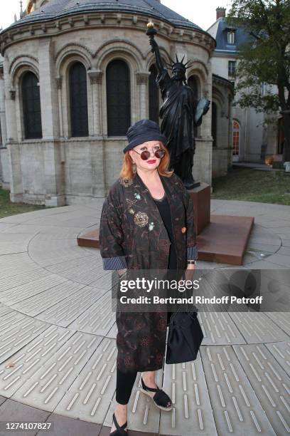 Actress Catherine Jacob attends the "Il Medico Della Peste" Franck Sorbier Haute Couture Pieces Uniques AW 2020/21 Maitre d'art Collection :...