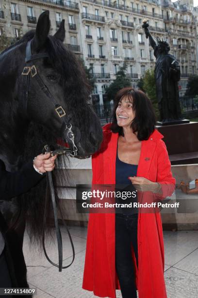 Singer Lio and the horse Minos attend the "Il Medico Della Peste" Franck Sorbier Haute Couture Pieces Uniques AW 2020/21 Maitre d'art Collection :...
