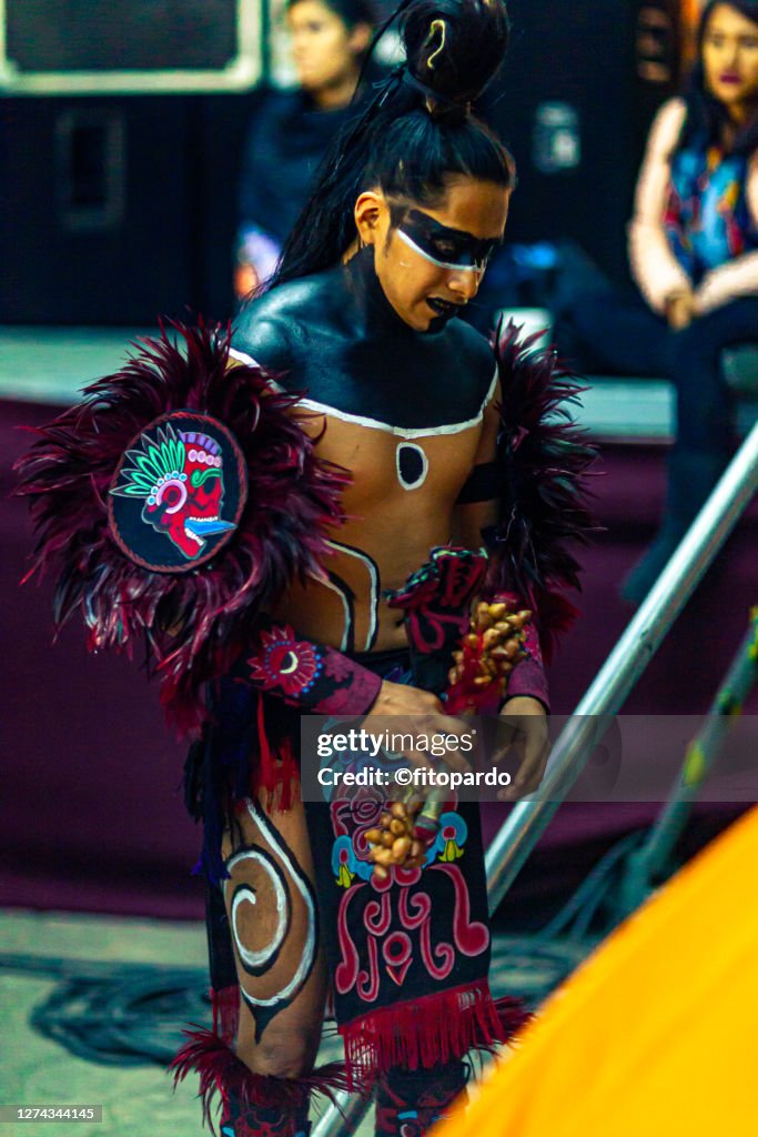 Mixquic Aztec Aztecs In Preparation Before The Dance In The Day Of The Dead In ...