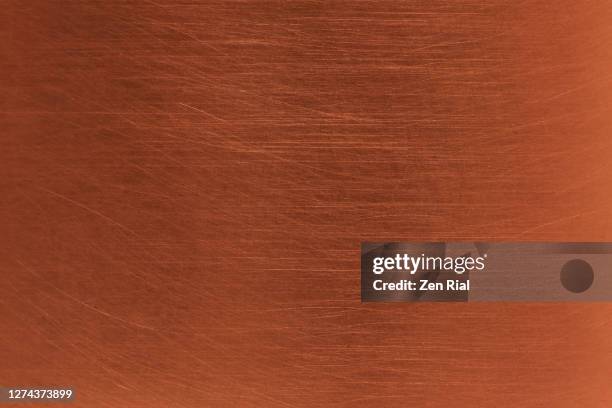 full frame side of a newly polished copper cooking pot - cobre fotografías e imágenes de stock