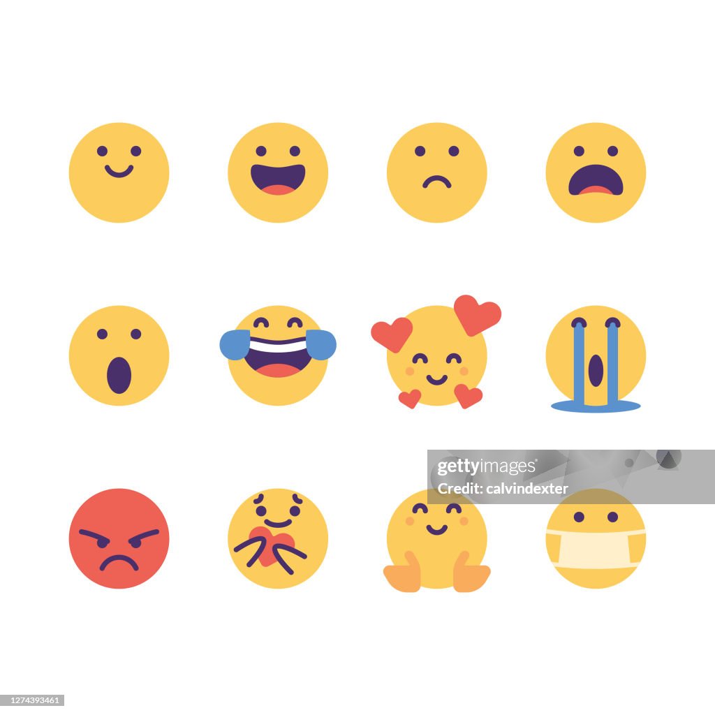 Emoticons leuke kleurrijke essentiële verpakking