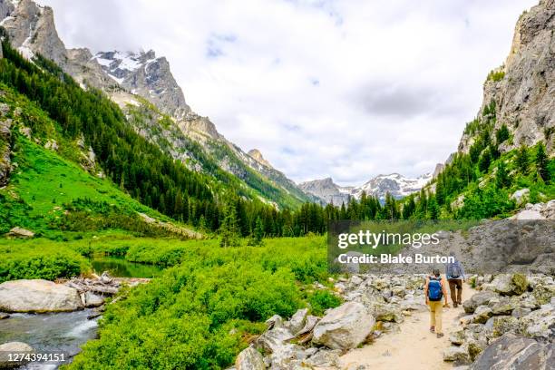 backpackers ingrand teton national park, wyoming, usa - grand teton bildbanksfoton och bilder