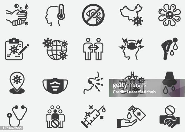 coronavirus covid-19 protection pixel perfect icons - vaccination india stock illustrations