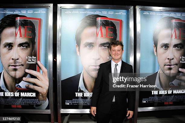 Screenwriter Beau Willimon attends the Premiere of Columbia Pictures' 'The Ides Of March' held at the Academy of Motion Picture Arts and Sciences'...