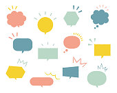 Set of simple and flat speech bubbles