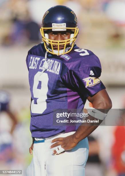 David Garrard, Quarterback of the University of East Carolina Pirates during the NCAA Big Ten Conference college football game against the University...