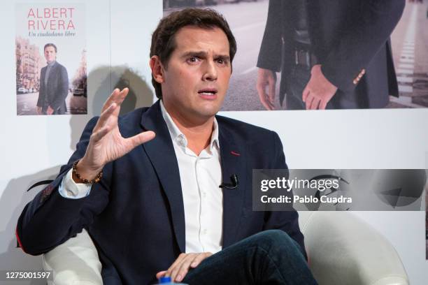 Albert Rivera presents his book 'Un Ciudadano Libre' on September 22, 2020 in Madrid, Spain.