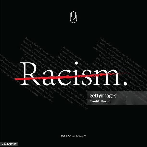 stockillustraties, clipart, cartoons en iconen met eliminatie van raciale discriminatie stock illustratie, zeg nee tegen racisme vector - anti racisme
