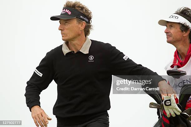 Bernhard Langer of Germany during the first round of the 2011 Open Championship at Royal St. George's Golf Club in Sandwich, England on July 14, 2011.