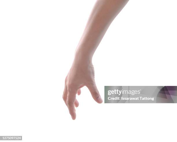 hand pose like picking something isolated on white - reiken stockfoto's en -beelden