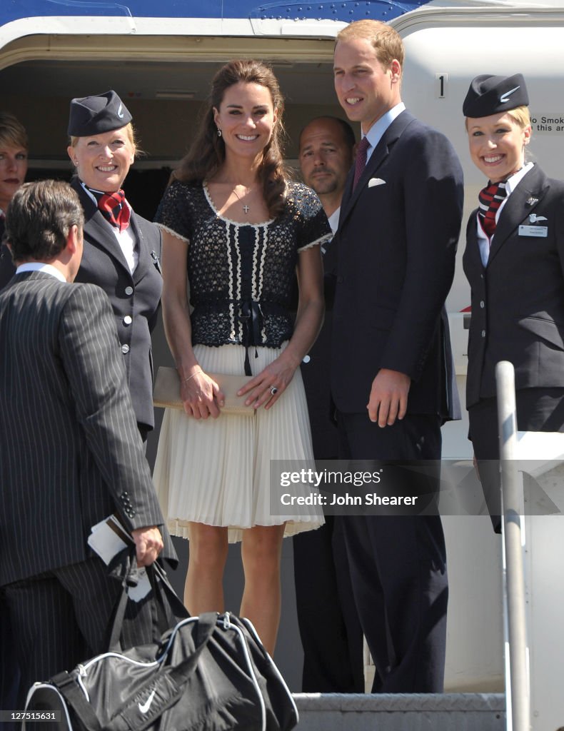 The Duke And Duchess Of Cambridge Depart LAX International Airport