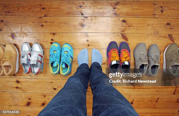 footwear decisions - medium group of objects stock pictures, royalty-free photos & images