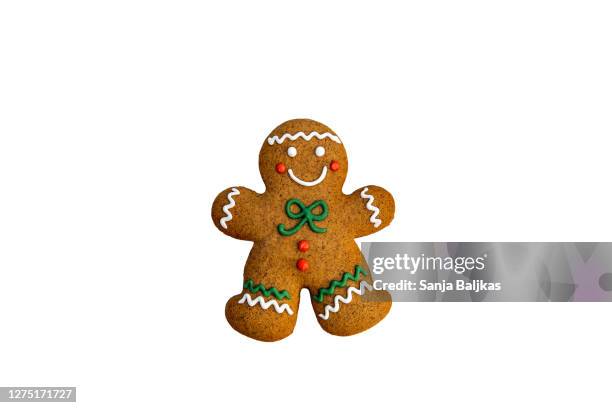 gingerbread woman - weihnachtskekse stock-fotos und bilder