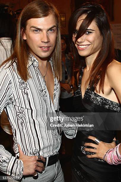 Christophe Guillarme and Melissa Mars attend the Christophe Guillarme Ready to Wear Spring / Summer 2012 show during Paris Fashion Week at Le Balajo...