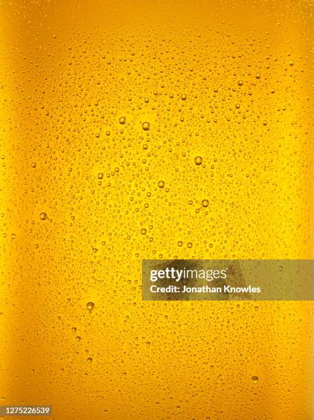 condensation droplets on beer glass - beer stock-fotos und bilder