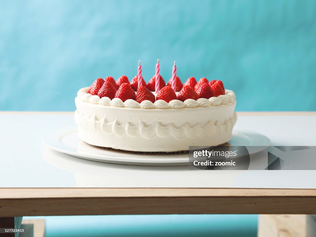 Cake with blue background