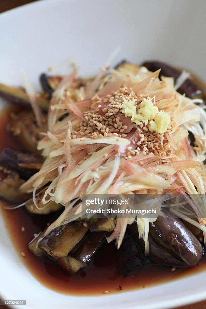 Myoga eggplant salad