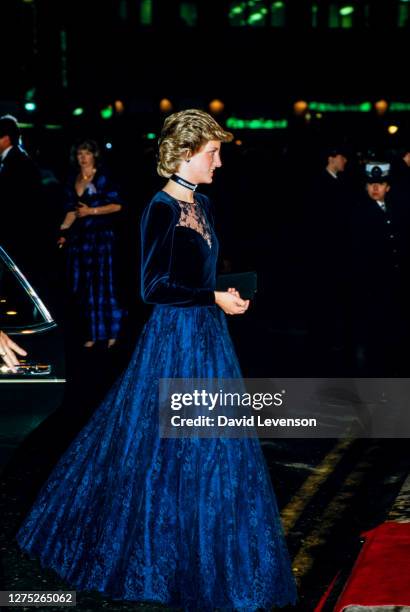 Diana Princess of Wales and Princess Charles arrive at the Film Premiere of Santa Claus at the Odeon Leicester Square in London on November 25, 1985....