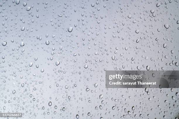 water droplets on glass background - goccia di pioggia foto e immagini stock