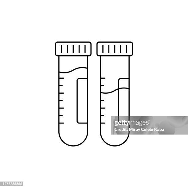 test tube line icon - test tube stock illustrations