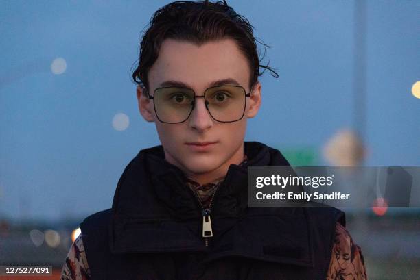 Actor Wyatt Oleff is photographed on February 17, 2020 in Los Angeles.
