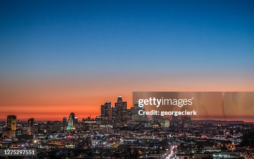 LA skyline at dusk LA skyline at dusk