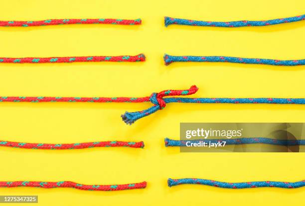 tied rope - stress management stockfoto's en -beelden