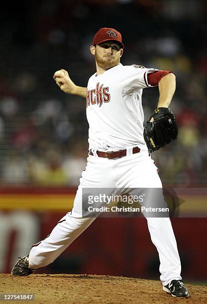 Starting pitcher Ian Kennedy of the Arizona Diamondbacks pitches against the Pittsburgh Pirates during the Major League Baseball game at Chase Field...