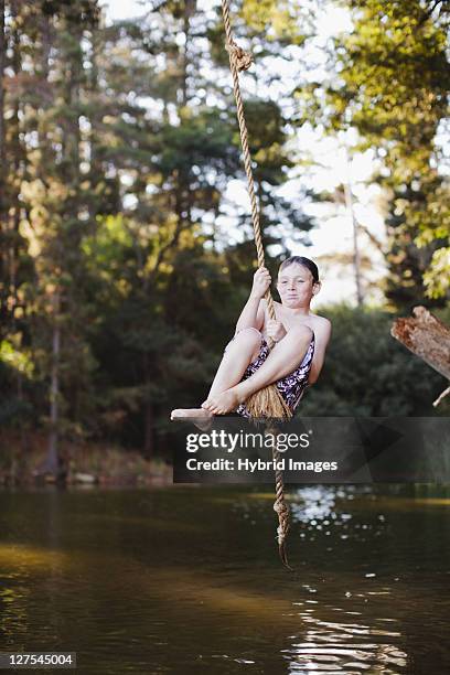 Boy Using A Rope Rope Swing Water Kid Photos and Premium High Res Pictures - Getty Images