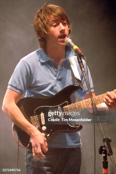 Alex Turner of Arctic Monkeys performs at the Warfield on May 31, 2006 in San Francisco, California.
